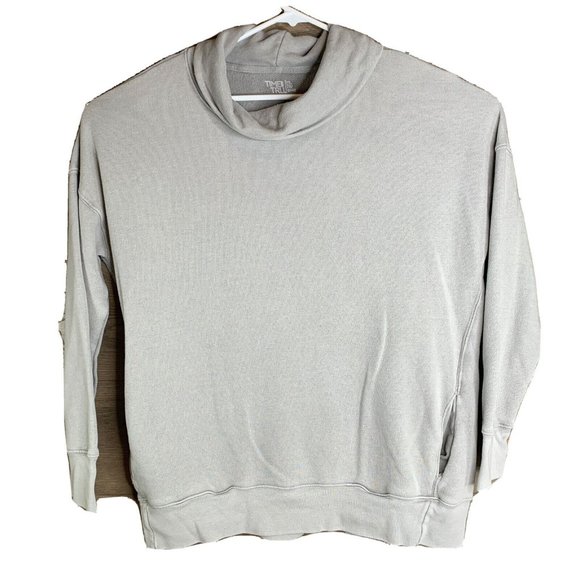 Time and Tru Tops - Time And Tru Cowl Neck Sweatshirt Women's XL LS Grey Heather Side Seam Pockets